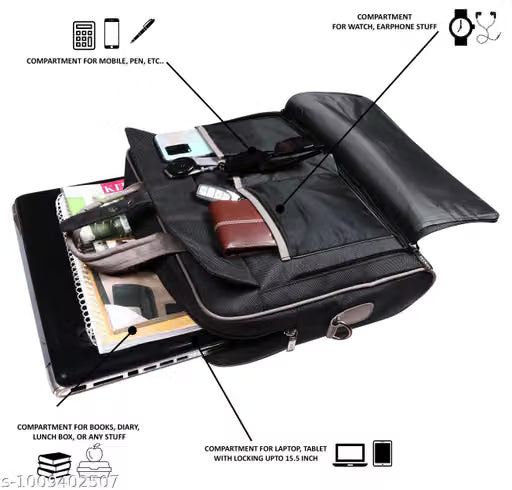 Black Color Linen fabric 10L Messenger Bag For Men