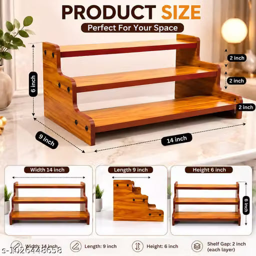 Wooden 3 Tier Kitchen Storage Rack