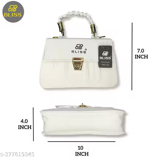 Graceful Stylish Slingbags Luxury High Quality PU Leather Women Shoulder Bag (White)