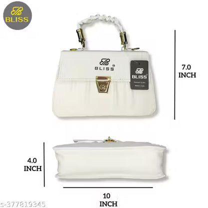 Graceful Stylish Slingbags Luxury High Quality PU Leather Women Shoulder Bag (White)