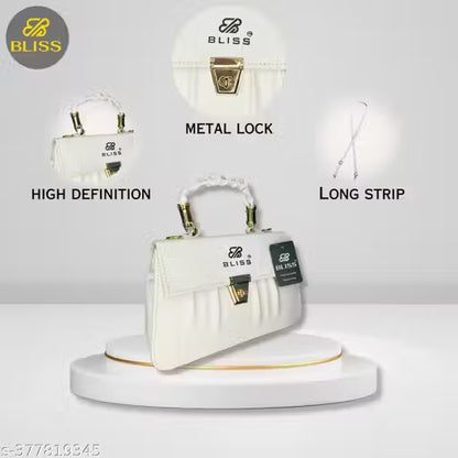 Graceful Stylish Slingbags Luxury High Quality PU Leather Women Shoulder Bag (White)