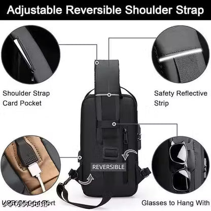 Anti Theft Backpack for Women, Sling Bag For Men CrossBody Backpack For Men Women, Anti-Theft Chest Bag With USB Charging Port, Messenger Bags, Casual Shoulder Bag, Handbag