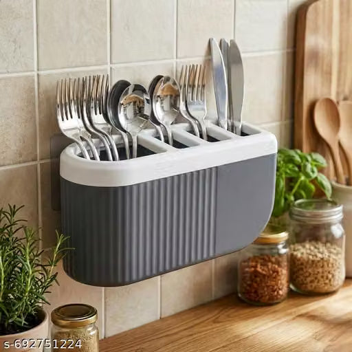 Plastic Multi Section Wall Mounted Kitchen Organizer