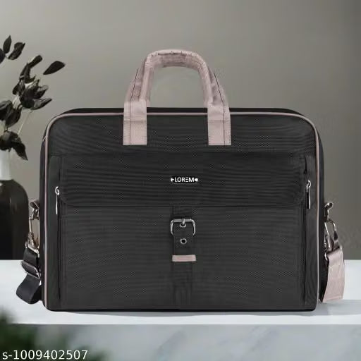 Black Color Linen fabric 10L Messenger Bag For Men