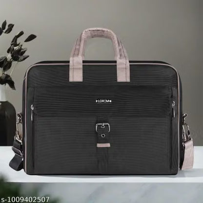 Black Color Linen fabric 10L Messenger Bag For Men