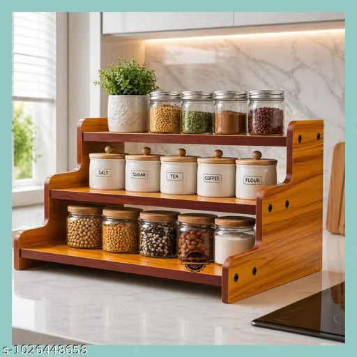 Wooden 3 Tier Kitchen Storage Rack