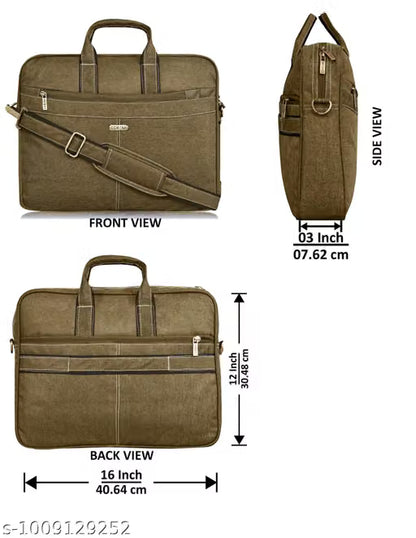 Khaki Color Linen 10L Messenger Bag For Men & Women