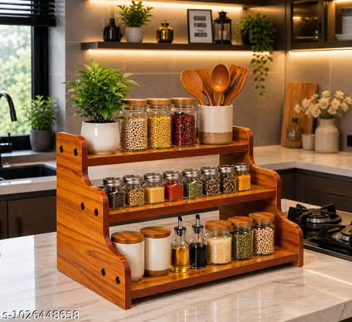 Wooden 3 Tier Kitchen Storage Rack