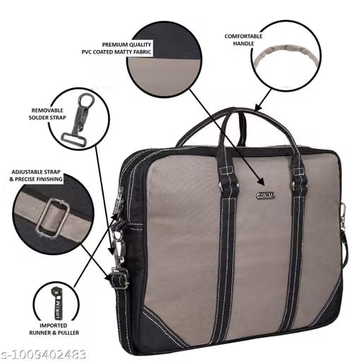 Grey Color PVC Coated Fabric 10L Messenger Bag For Men & Women