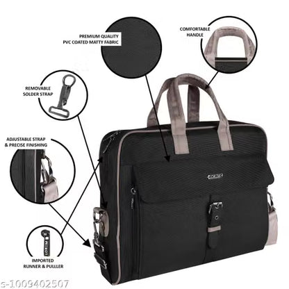 Black Color Linen fabric 10L Messenger Bag For Men