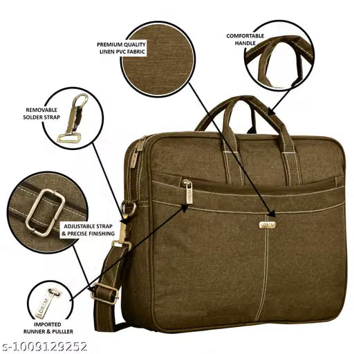Khaki Color Linen 10L Messenger Bag For Men & Women
