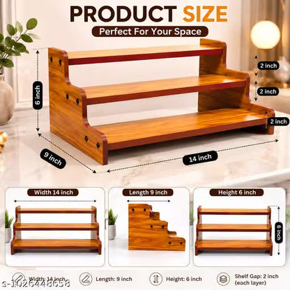 Wooden 3 Tier Kitchen Storage Rack